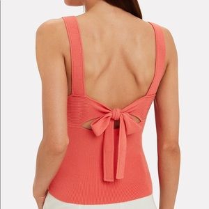 Intermix Eloise Coral Ribbed knit tank top